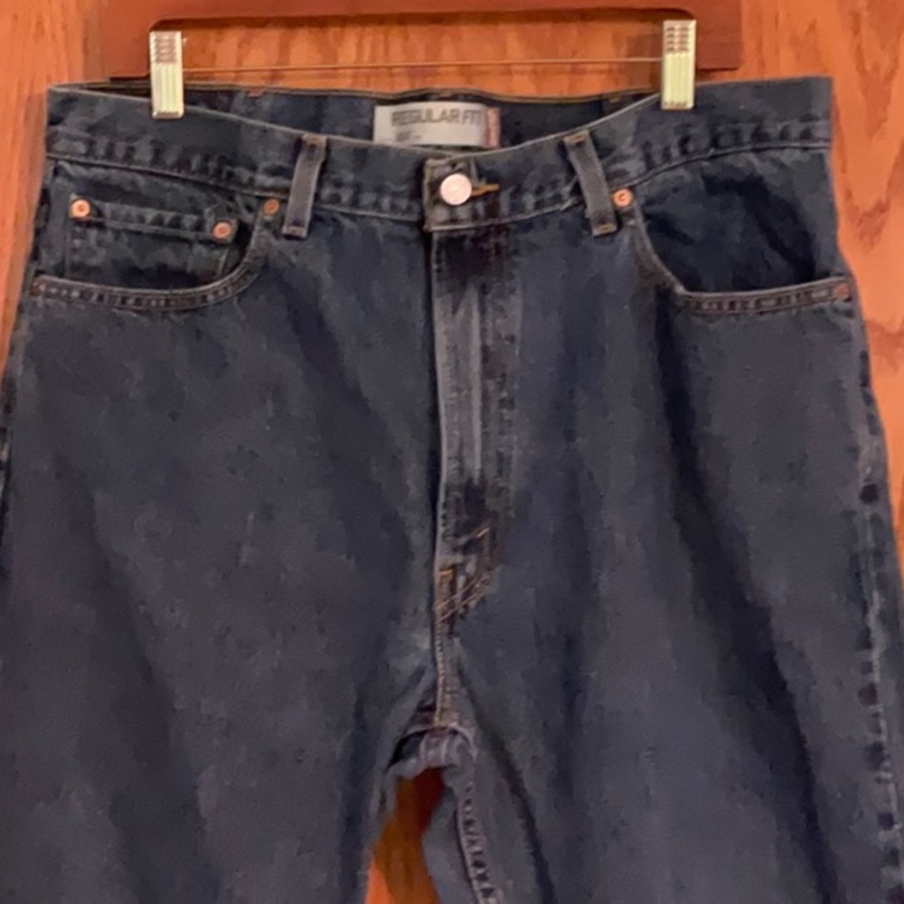 Levi’s 505 Regular Fit Dark Denim Jeans - Picture 2 of 5